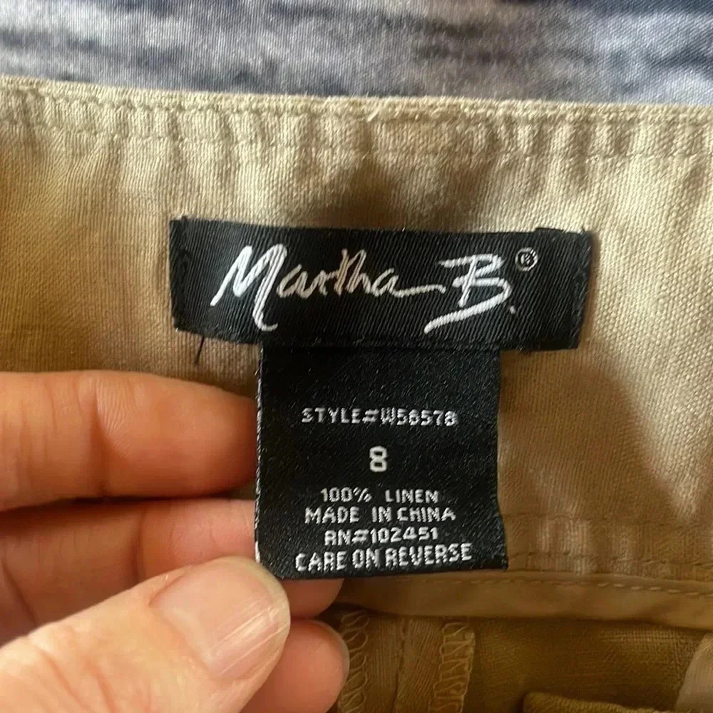 Tan Martha B Linen Pant ^ - Picture 5 of 7